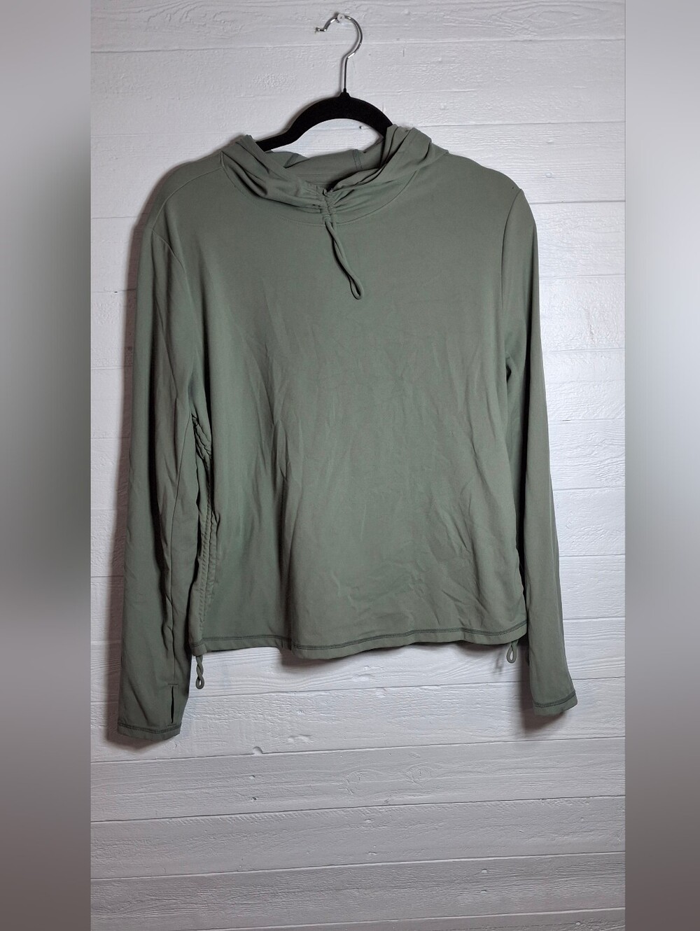 Womens Loungewear Minimalist Athleisure FLX Green Cropped Hoodie Size XL